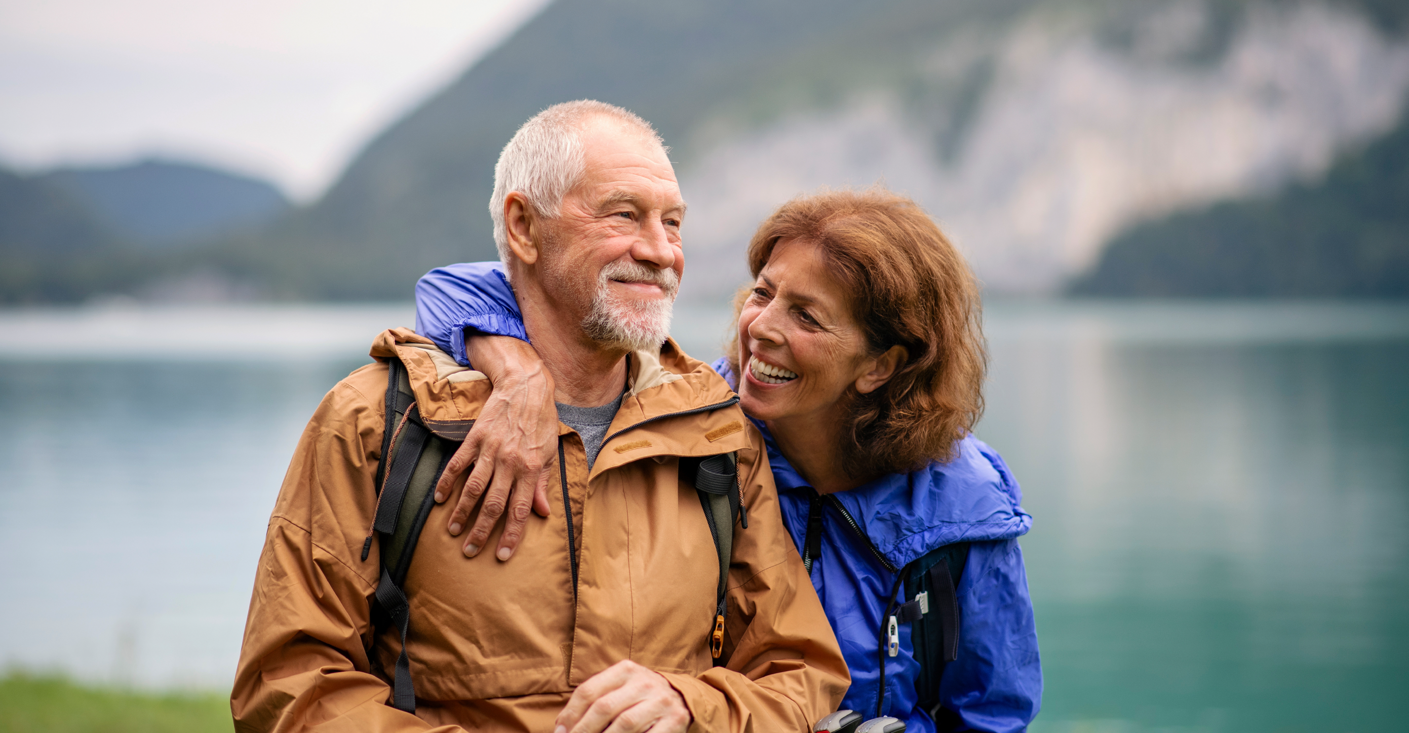 healthy adults on a walk